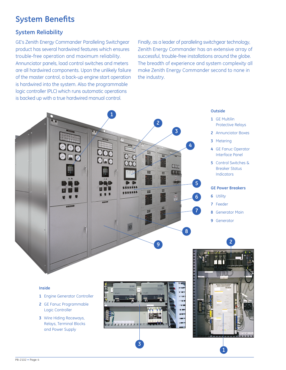System bene ﬁts, System reliability | GE Industrial Solutions Zenith - Energy Commander Paralleling Switchgear (PSG) User Manual | Page 4 / 8