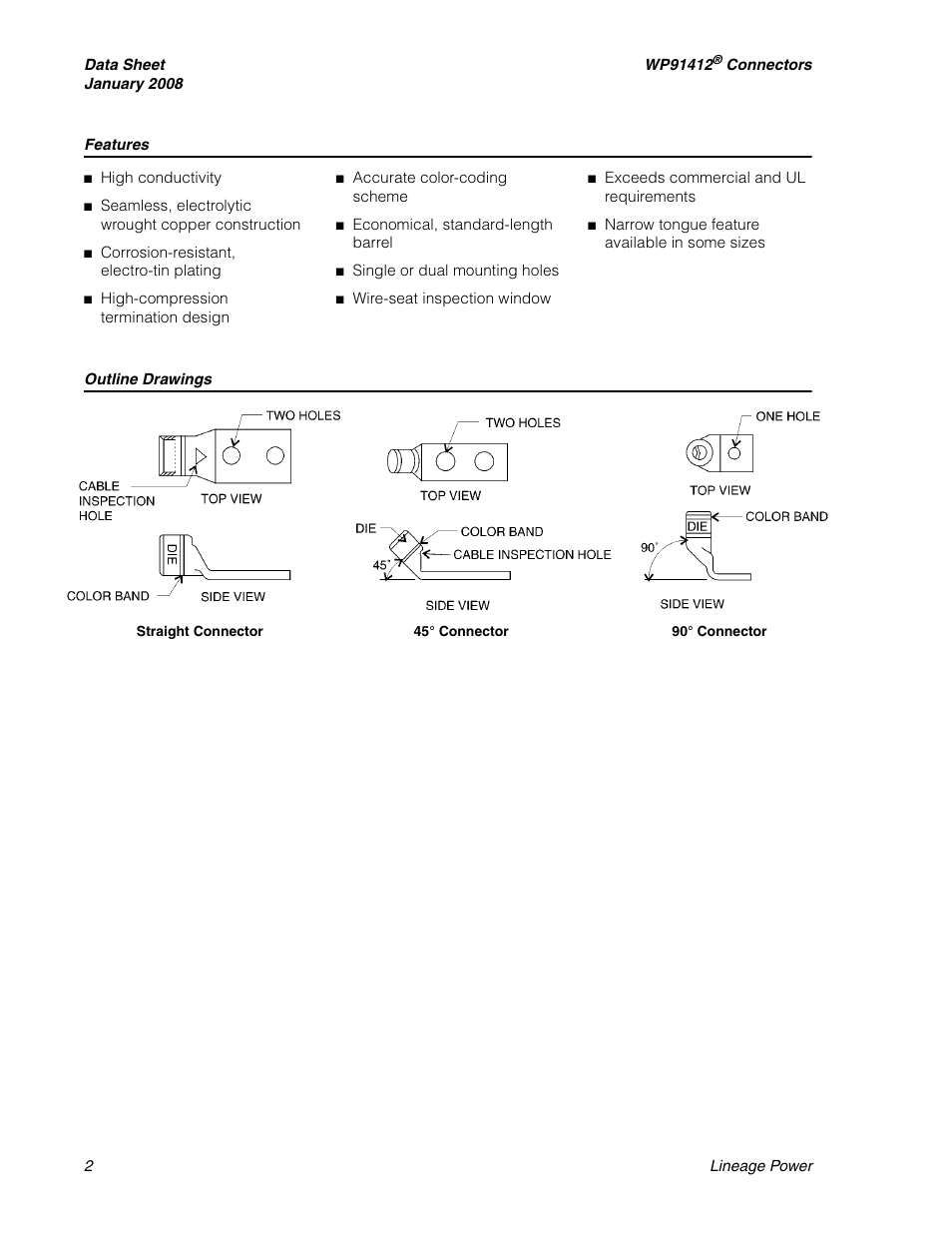 GE Industrial Solutions WP91412 Connectors User Manual | Page 2 / 8