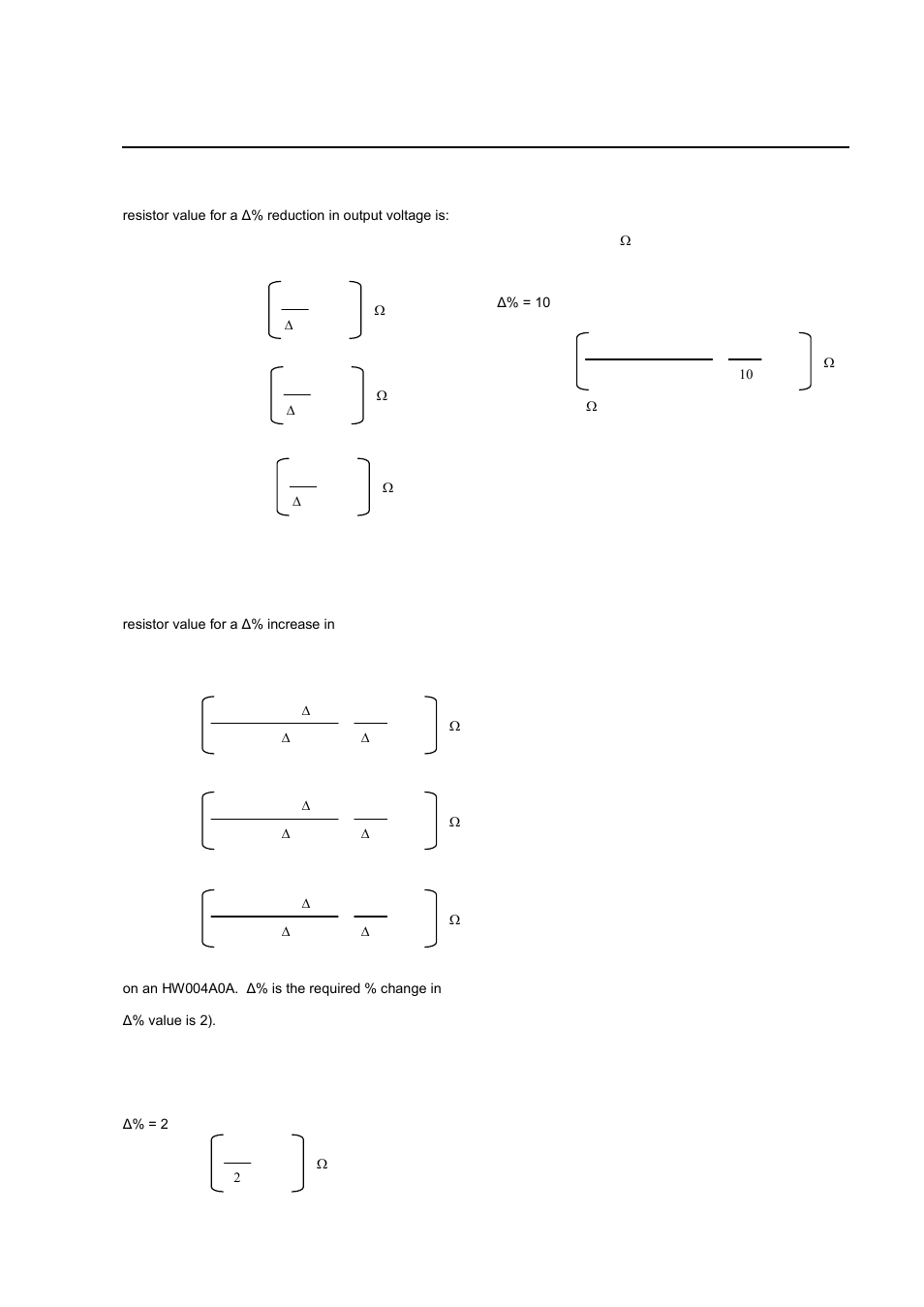 Nominal 1.2v module, Rtrim-down = 249.39 k, Feature descriptions | GE Industrial Solutions HW-HC004-005-006 Series User Manual | Page 18 / 28