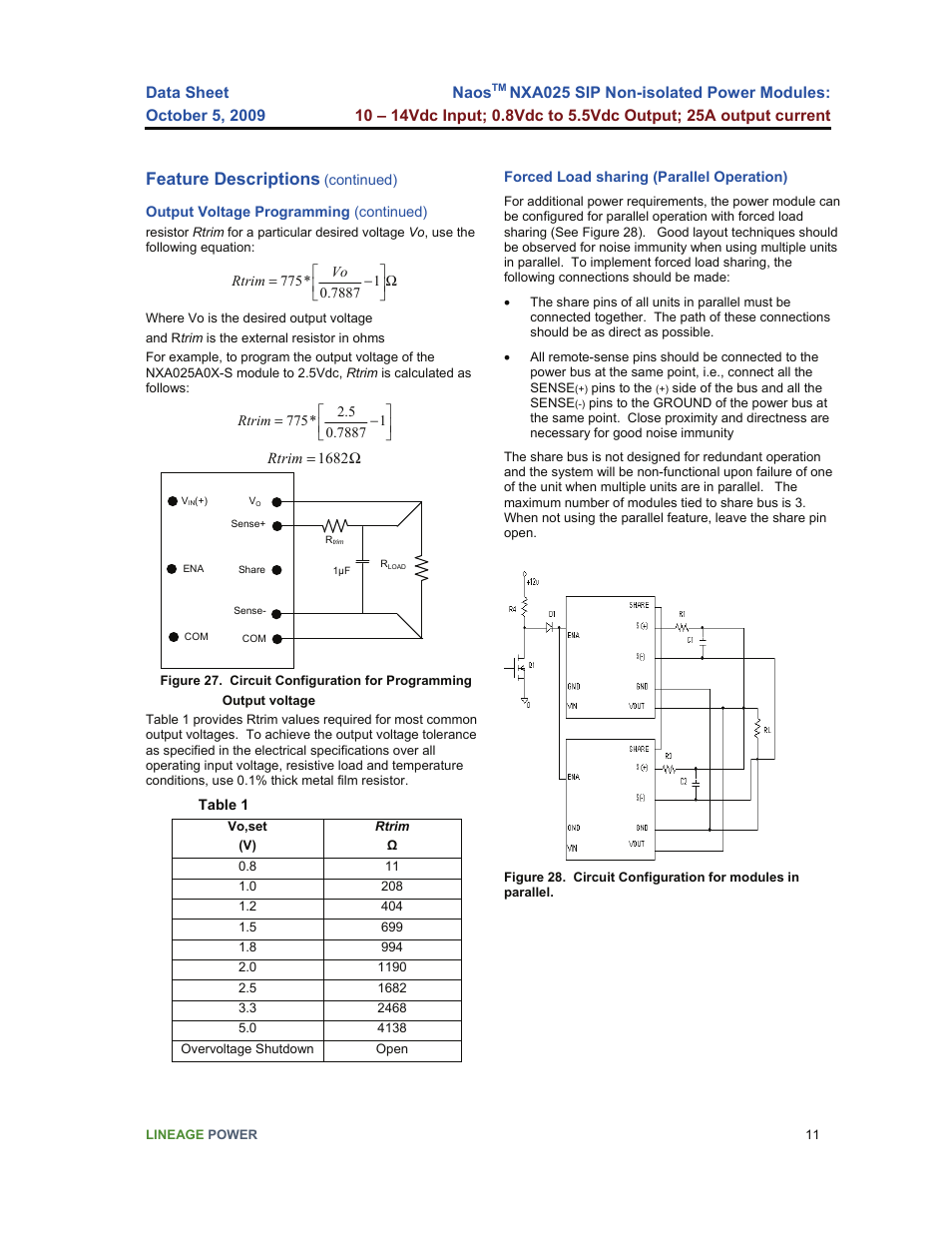 Feature descriptions | GE Industrial Solutions NaOS NXA025 SIP User Manual | Page 11 / 16