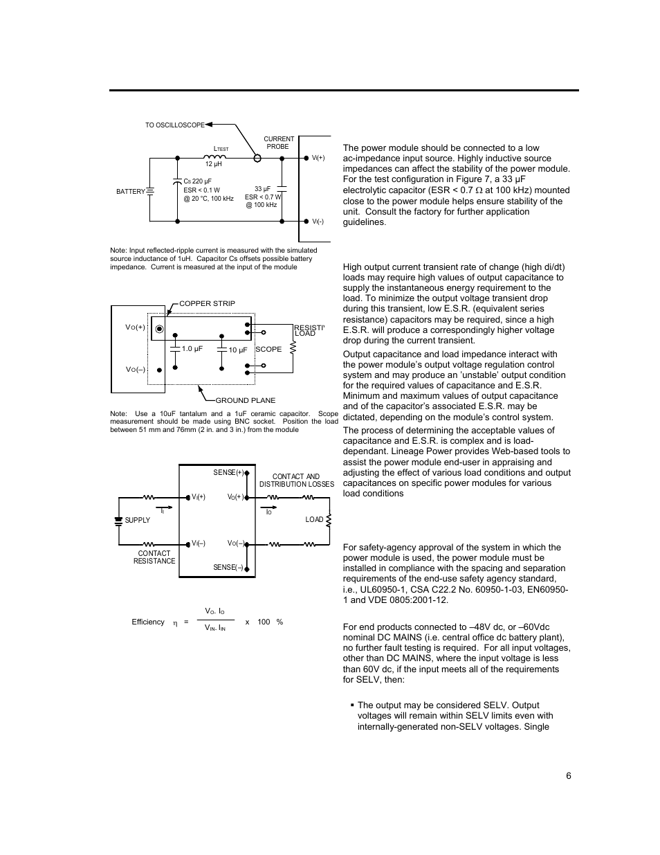 Test configurations, Design considerations, Safety considerations | GE Industrial Solutions QPW025A0F41_H User Manual | Page 6 / 14