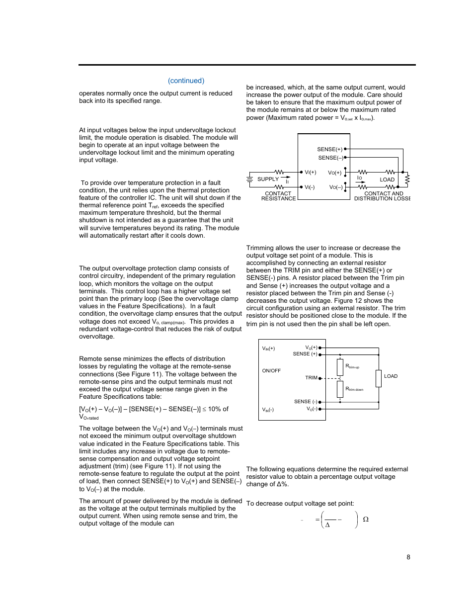 Feature descriptions | GE Industrial Solutions QPW025A0F41_H User Manual | Page 8 / 14