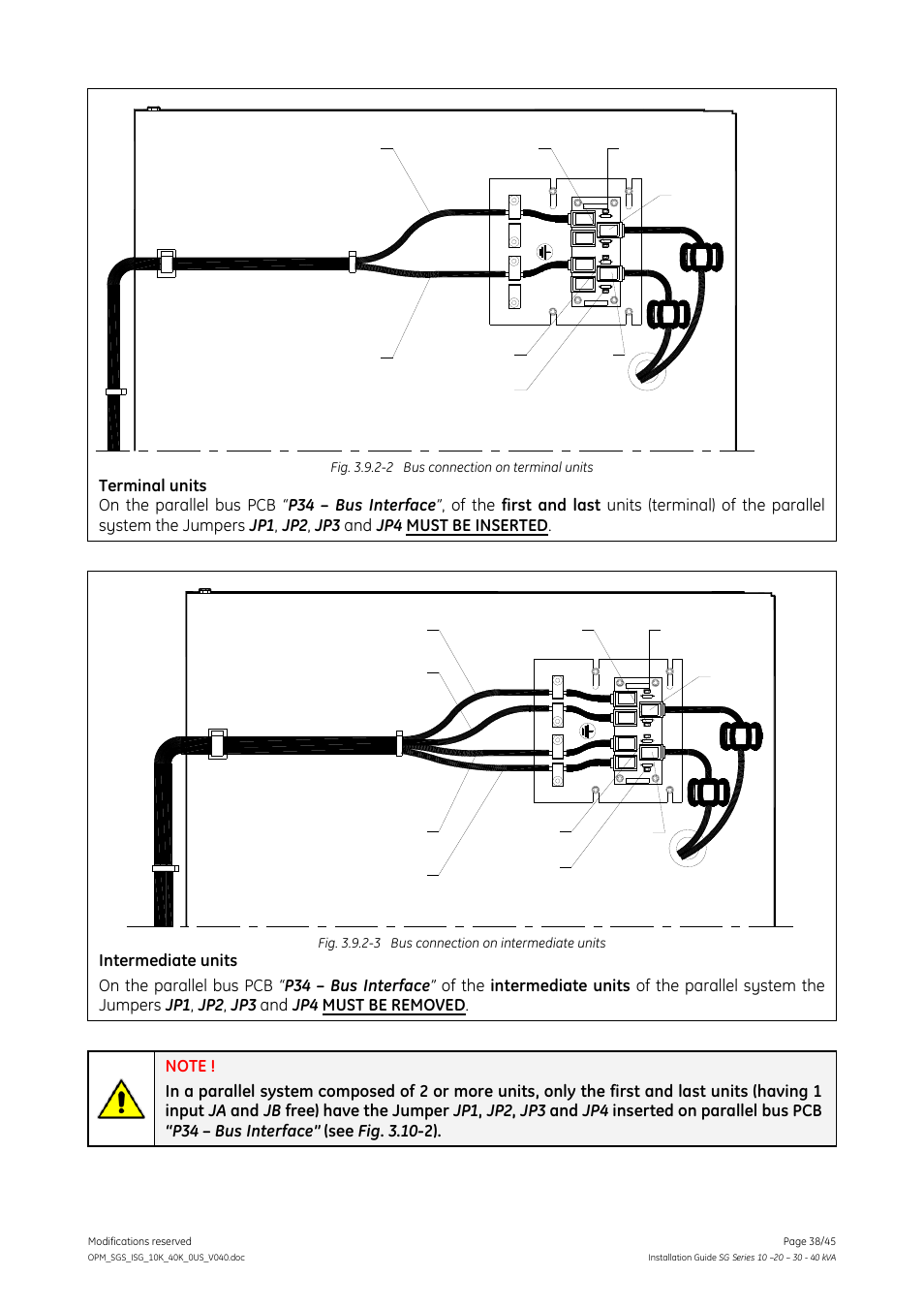 Jb2 ja2, Ja jb | GE Industrial Solutions SG Series 10 – 20 – 30 – 40 kVA Installation Guide User Manual | Page 38 / 45