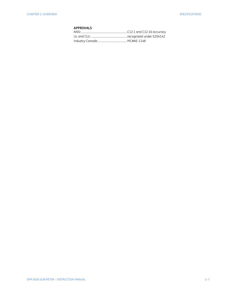 GE Industrial Solutions EPM4500 Submeter User Manual | Page 11 / 74