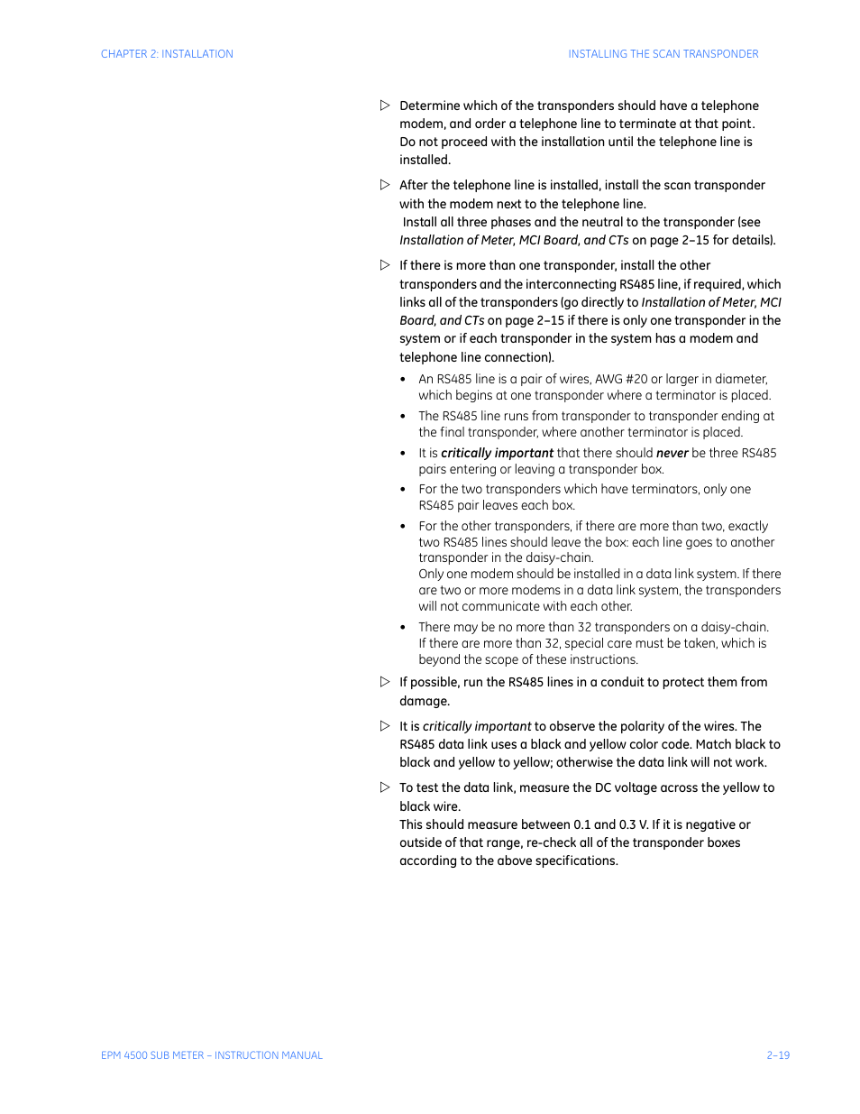 GE Industrial Solutions EPM4500 Submeter User Manual | Page 33 / 74