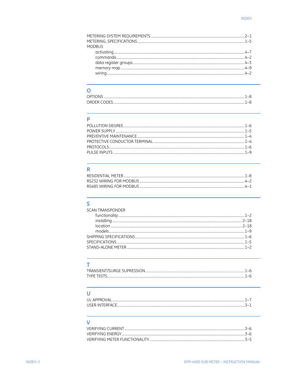 GE Industrial Solutions EPM4500 Submeter User Manual | Page 72 / 74