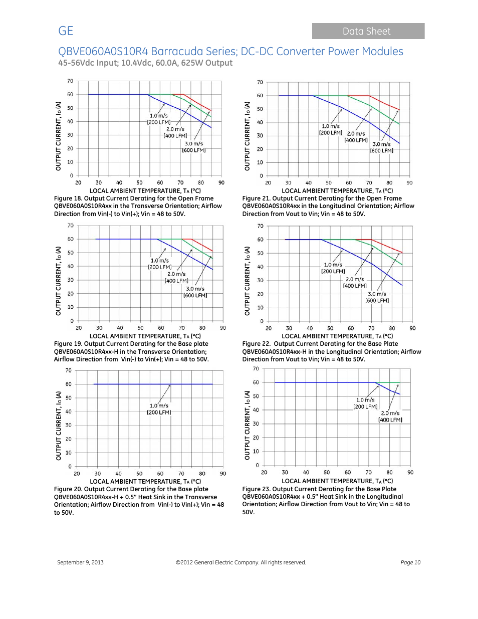 Data sheet | GE Industrial Solutions QBVE060A0S10R4 Barracuda Series User Manual | Page 10 / 17