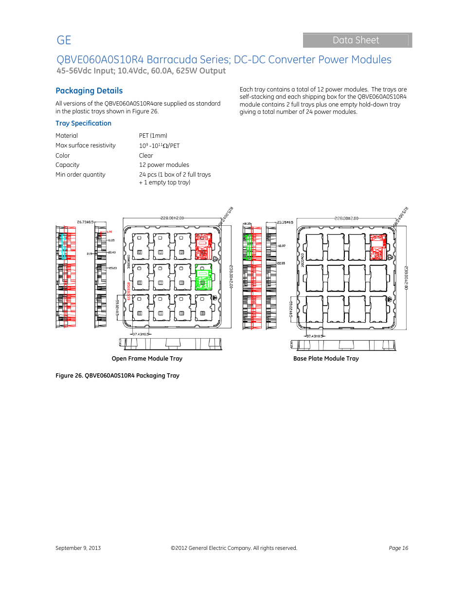 Data sheet | GE Industrial Solutions QBVE060A0S10R4 Barracuda Series User Manual | Page 16 / 17