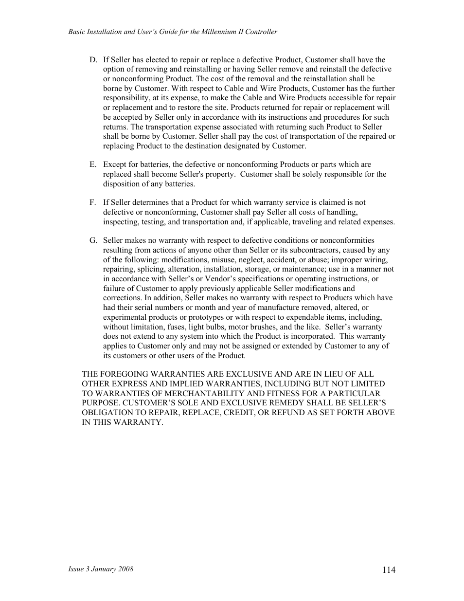 GE Industrial Solutions Millennium II Controller J85501P-1 User Manual | Page 114 / 116