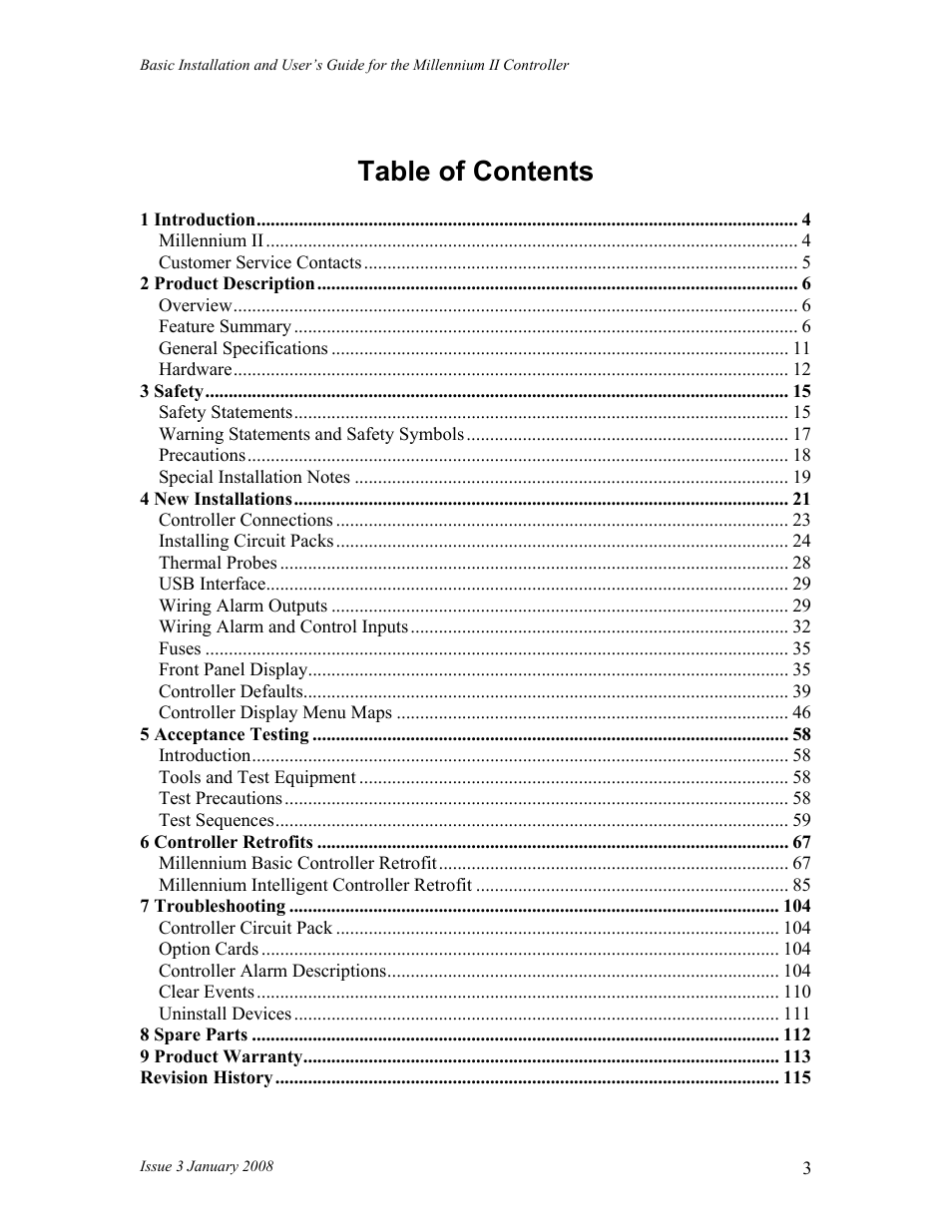 GE Industrial Solutions Millennium II Controller J85501P-1 User Manual | Page 3 / 116