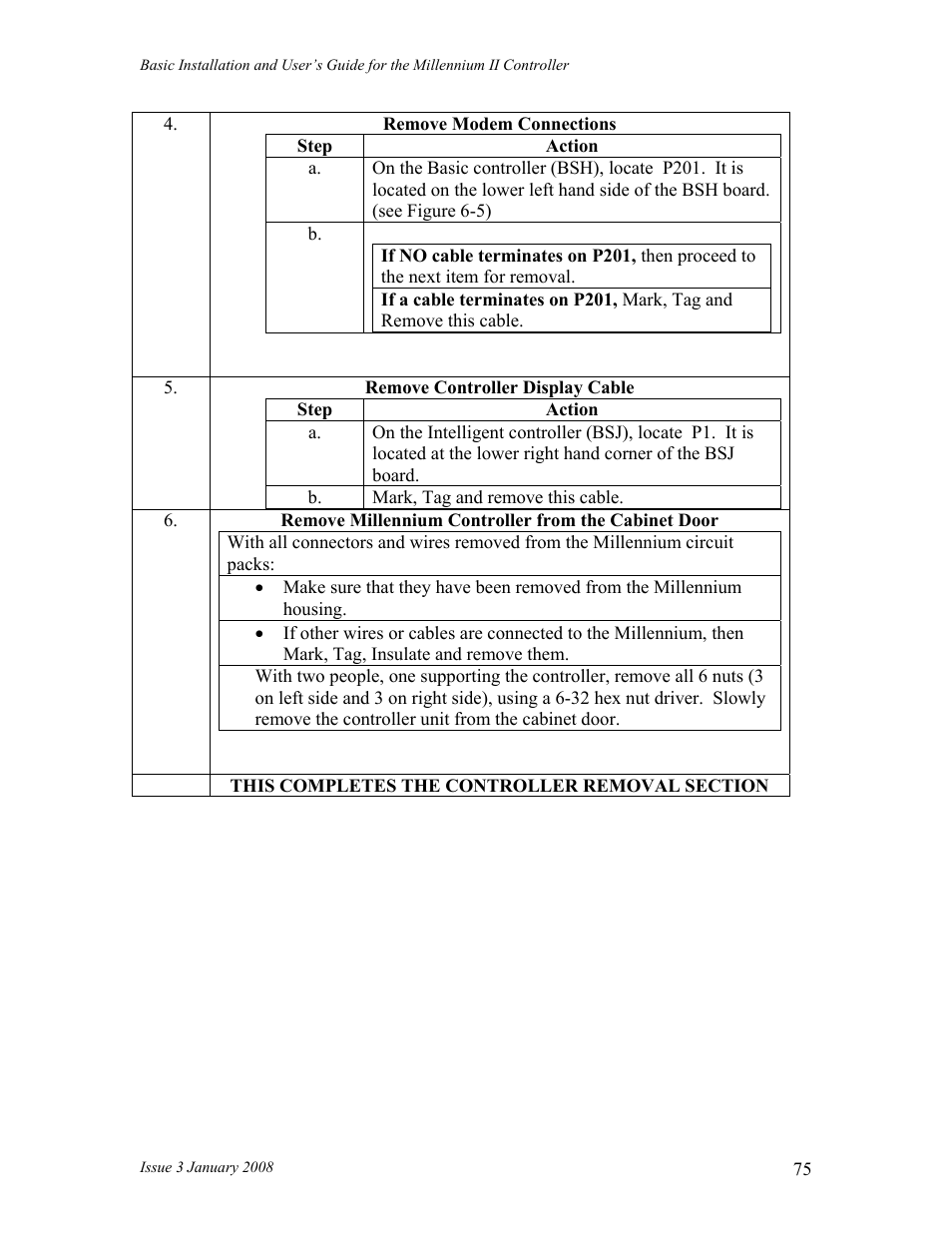 GE Industrial Solutions Millennium II Controller J85501P-1 User Manual | Page 75 / 116