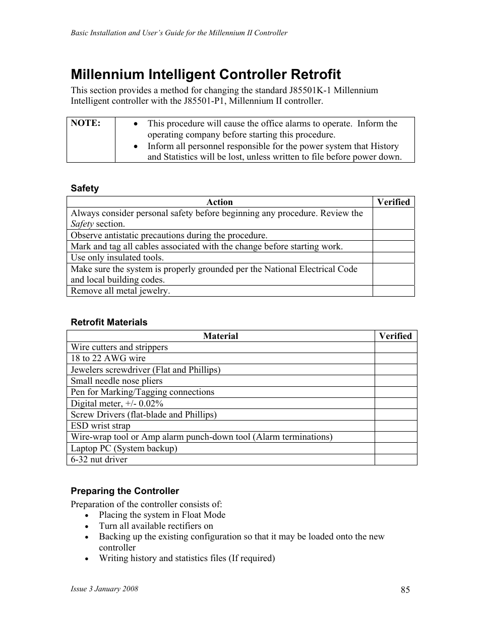 Millennium intelligent controller retrofit | GE Industrial Solutions Millennium II Controller J85501P-1 User Manual | Page 85 / 116