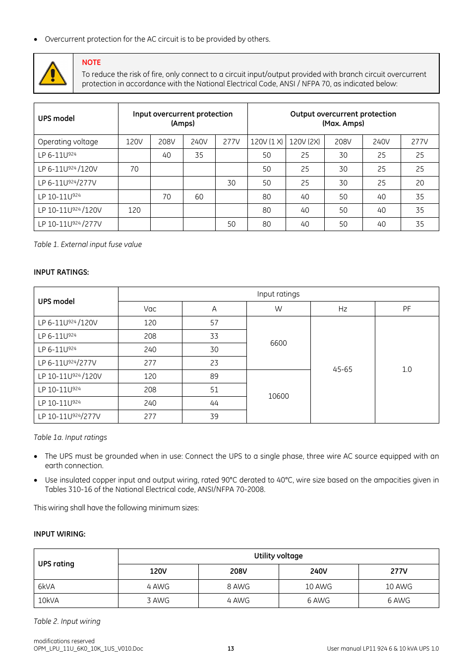 GE Industrial Solutions LP11 924 Series 6 & 10 kVA User Manual | Page 14 / 54