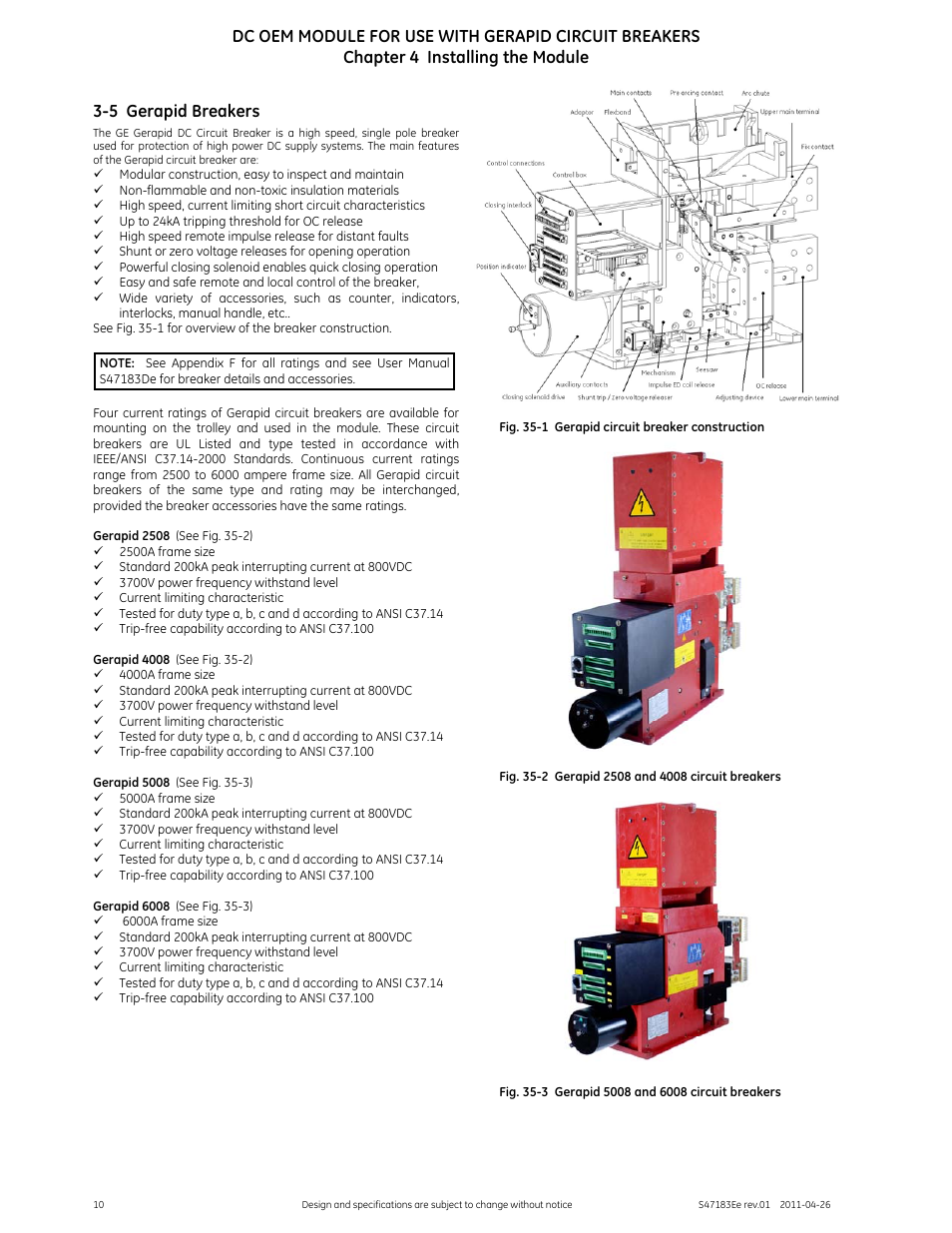 5 gerapid breakers | GE Industrial Solutions DC OEM Module For use with Gerapid DC Circuit Breaker User Manual | Page 10 / 49