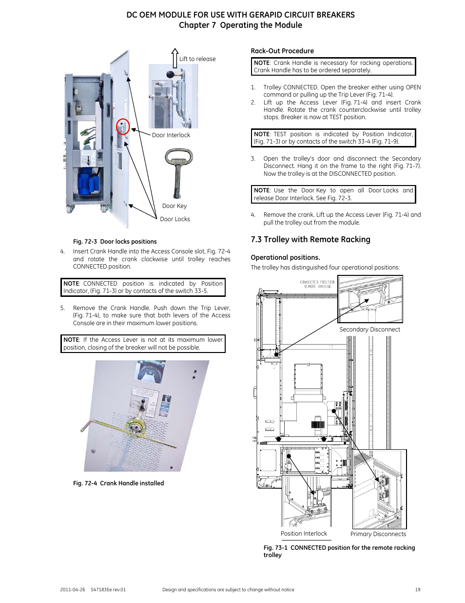 3 trolley with remote racking | GE Industrial Solutions DC OEM Module For use with Gerapid DC Circuit Breaker User Manual | Page 19 / 49