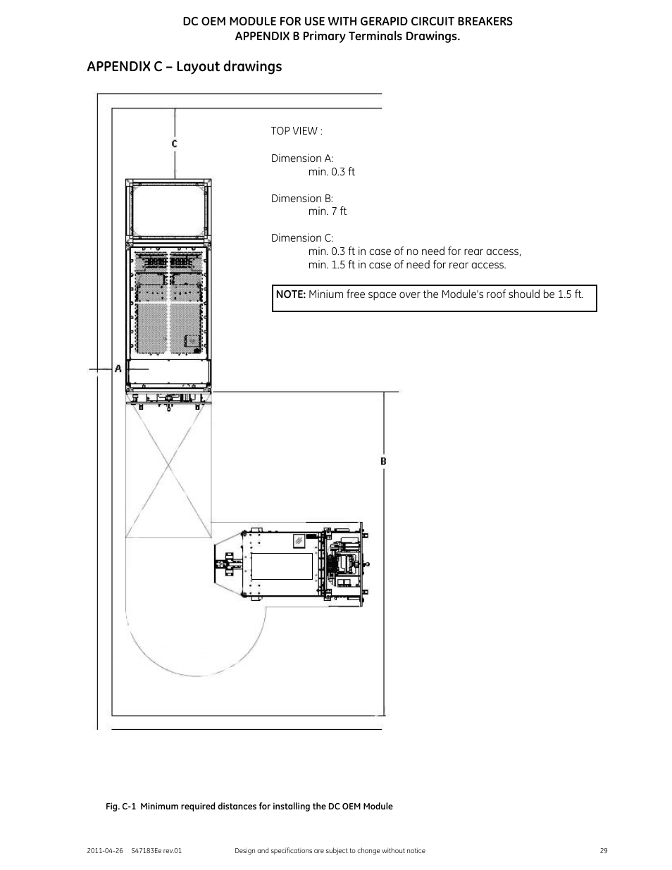 Appendix c – layout drawings | GE Industrial Solutions DC OEM Module For use with Gerapid DC Circuit Breaker User Manual | Page 29 / 49