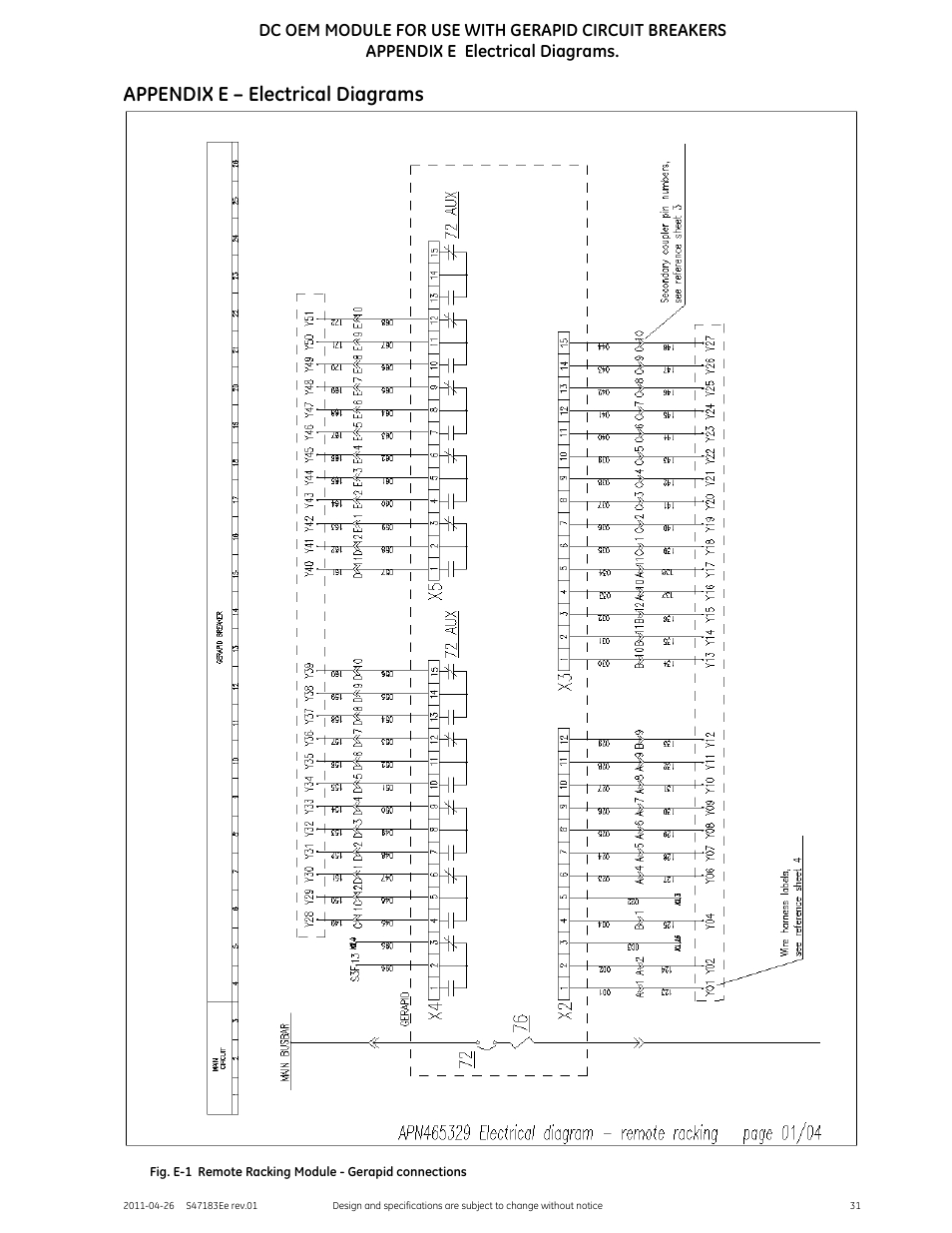 Appendix e – electrical diagrams | GE Industrial Solutions DC OEM Module For use with Gerapid DC Circuit Breaker User Manual | Page 31 / 49