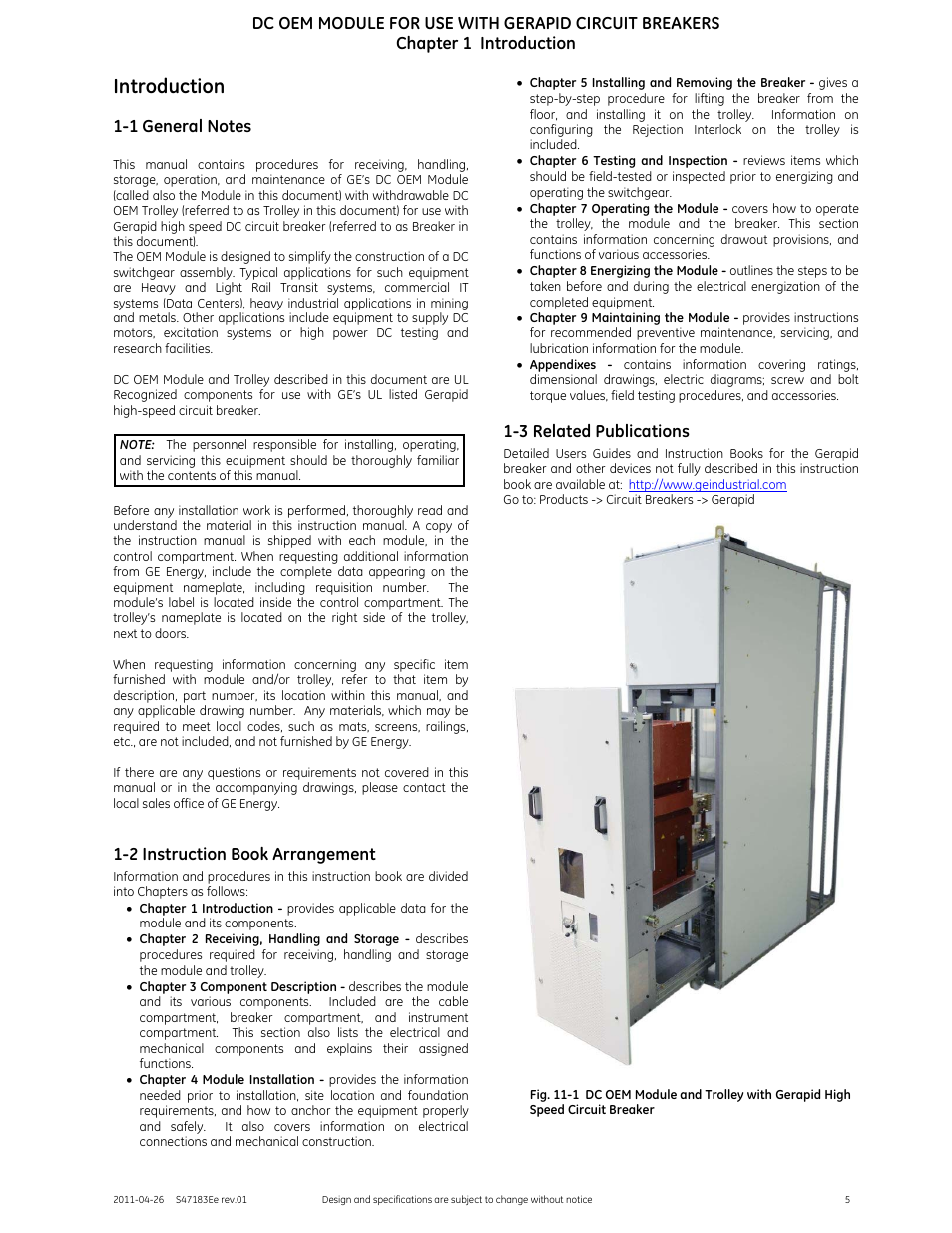 Introduction | GE Industrial Solutions DC OEM Module For use with Gerapid DC Circuit Breaker User Manual | Page 5 / 49