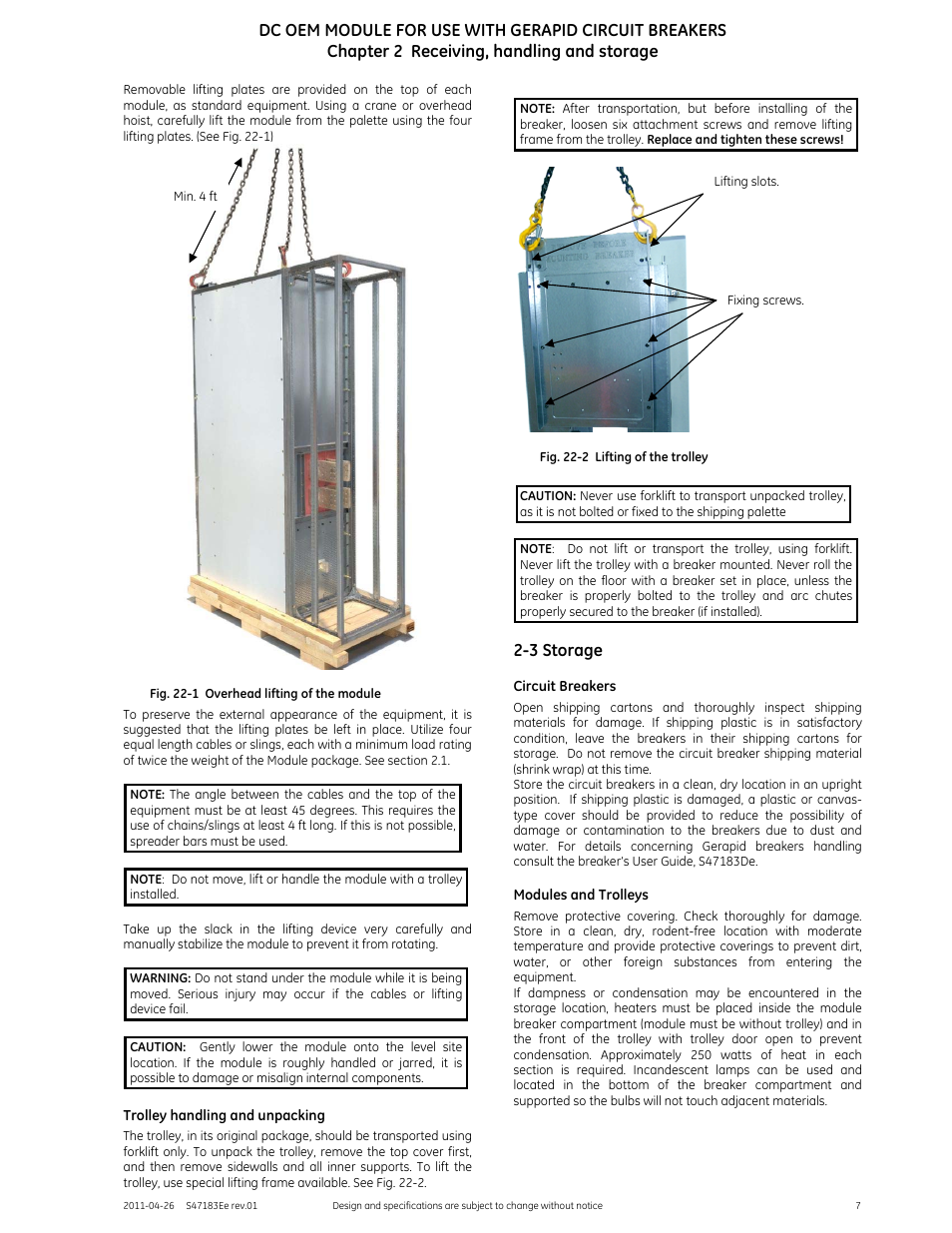 3 storage | GE Industrial Solutions DC OEM Module For use with Gerapid DC Circuit Breaker User Manual | Page 7 / 49