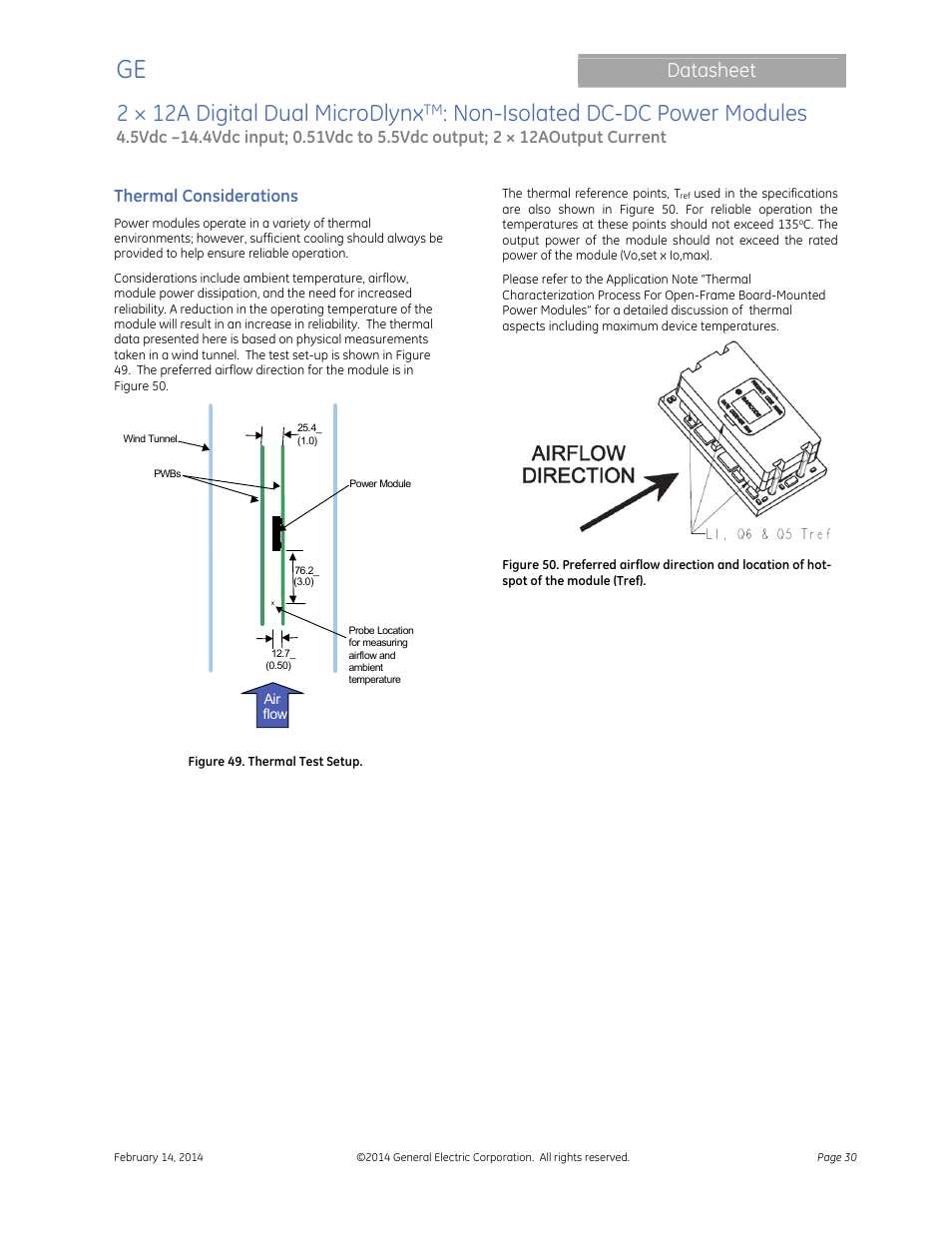 2 × 12a digital dual microdlynx, Non-isolated dc-dc power modules, Datasheet | GE Industrial Solutions 2 × 12A Digital Dual Output MicroDLynx User Manual | Page 30 / 36