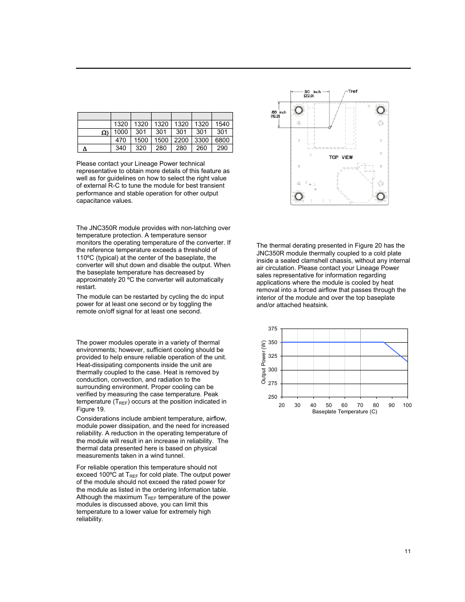 Thermal considerations | GE Industrial Solutions JNC350R Series User Manual | Page 11 / 16