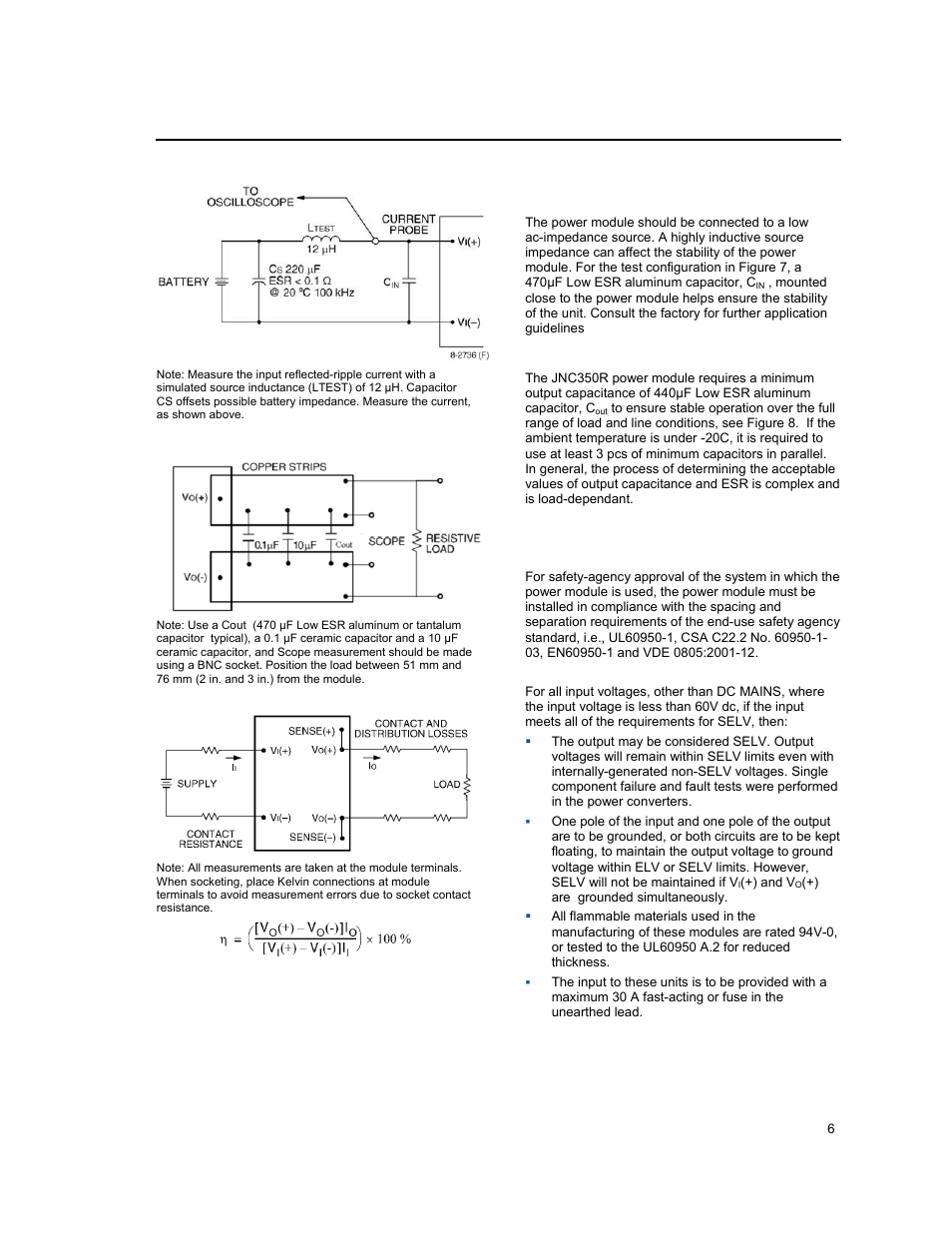 Test configurations, Design considerations, Safety considerations | GE Industrial Solutions JNC350R Series User Manual | Page 6 / 16