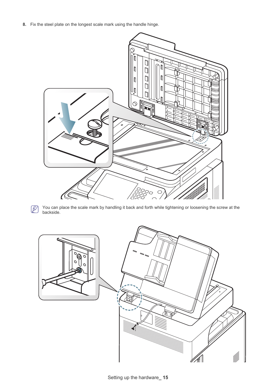 Setting up the hardware _ 15 | Samsung CLX-9250ND User Manual | Page 16 / 69