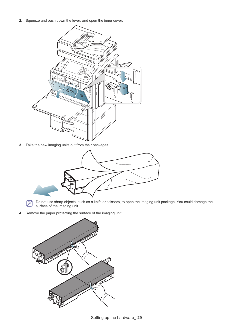 Setting up the hardware _ 29 | Samsung CLX-9250ND User Manual | Page 30 / 69