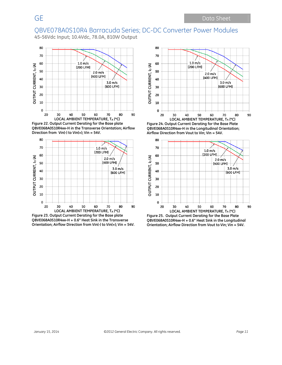 Data sheet | GE Industrial Solutions QBVE078A0S10R4 Barracuda Series User Manual | Page 11 / 17