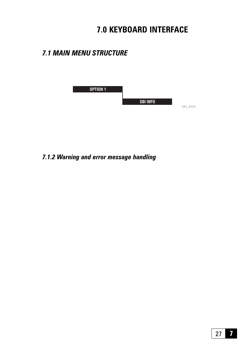 0 keyboard interface, 1 main menu structure, 2 warning and error message handling | GE Industrial Solutions 6KCV301PDP33 Profibus - DP Bus for AV300i User Manual | Page 27 / 32