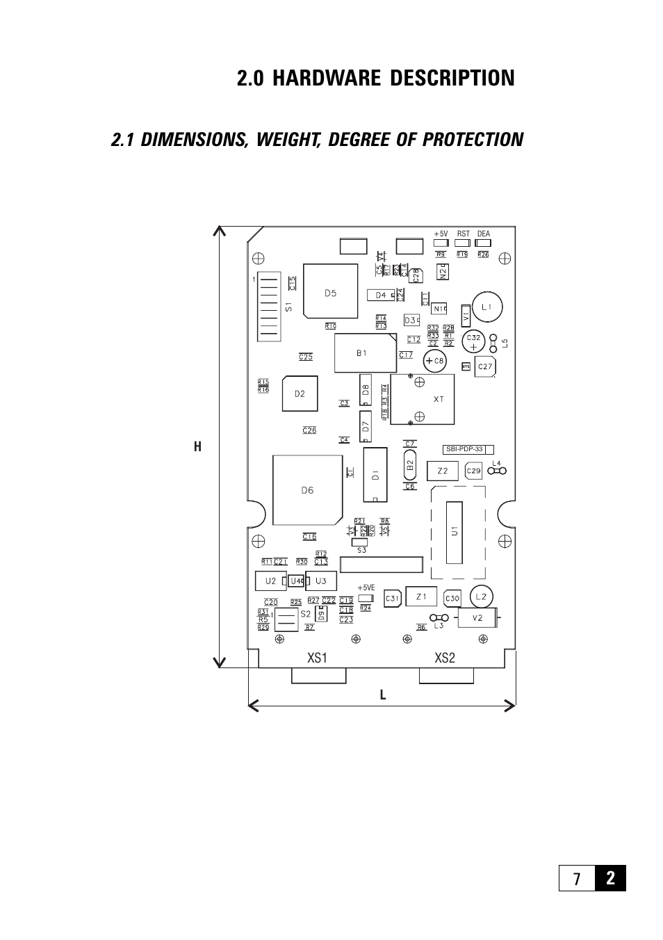 0 hardware description, 1 dimensions, weight, degree of protection | GE Industrial Solutions 6KCV301PDP33 Profibus - DP Bus for AV300i User Manual | Page 7 / 32