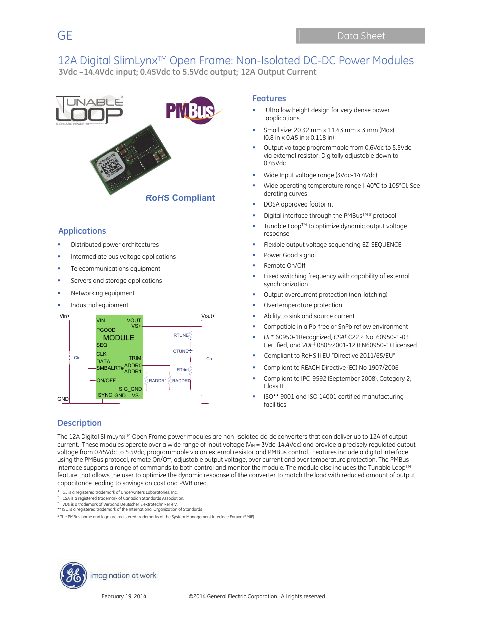 GE Industrial Solutions 12A Digital SlimLynx Open Frame User Manual | 40 pages