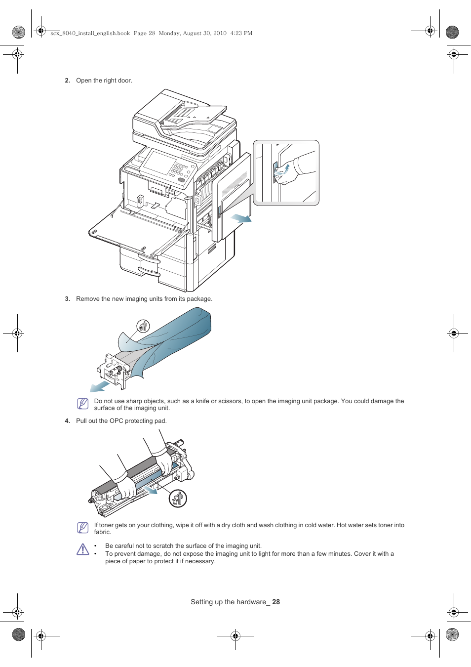 Setting up the hardware _ 28 | Samsung SCX-8030ND User Manual | Page 28 / 66