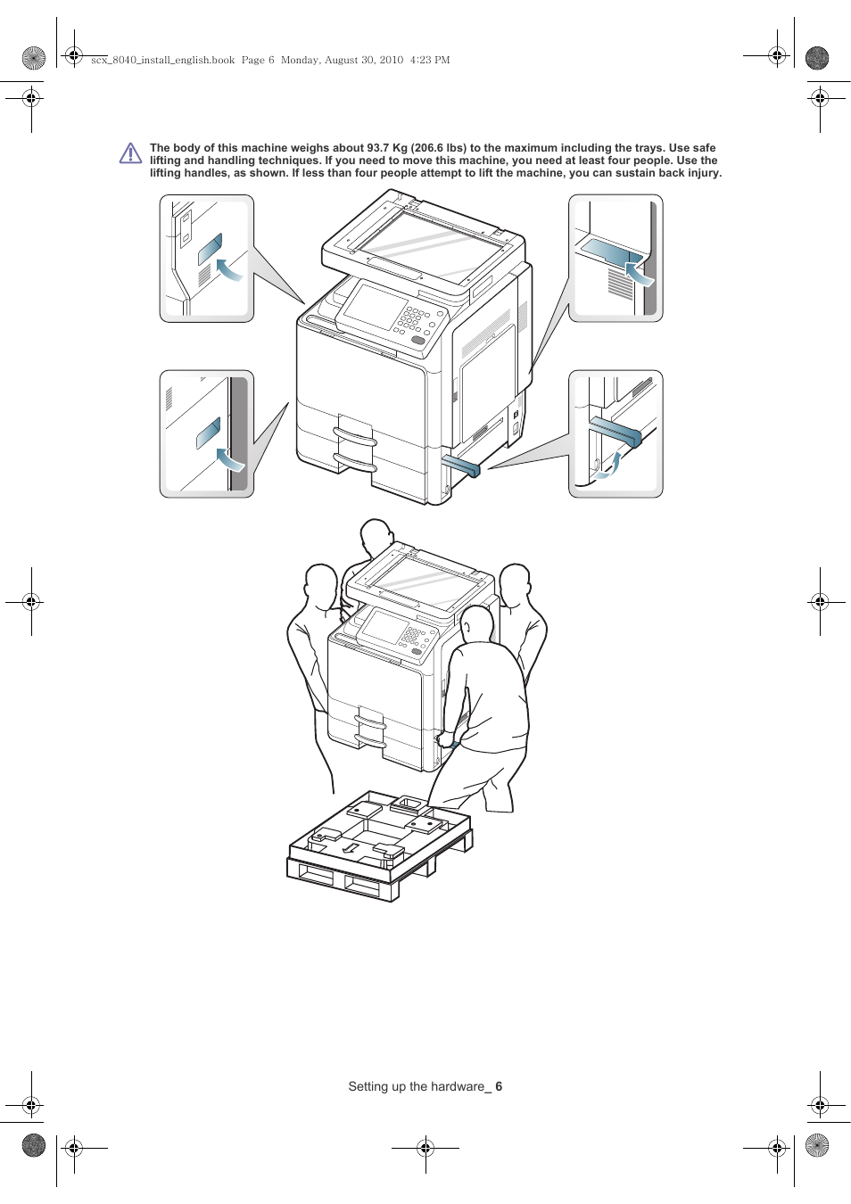 Setting up the hardware _ 6 | Samsung SCX-8030ND User Manual | Page 6 / 66