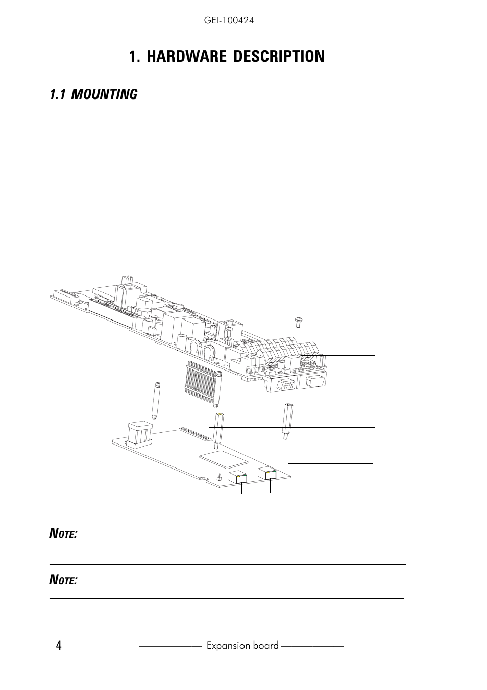 Hardware description, 1 mounting | GE Industrial Solutions ISBus interface board for AV-300i Drives User Manual | Page 4 / 8