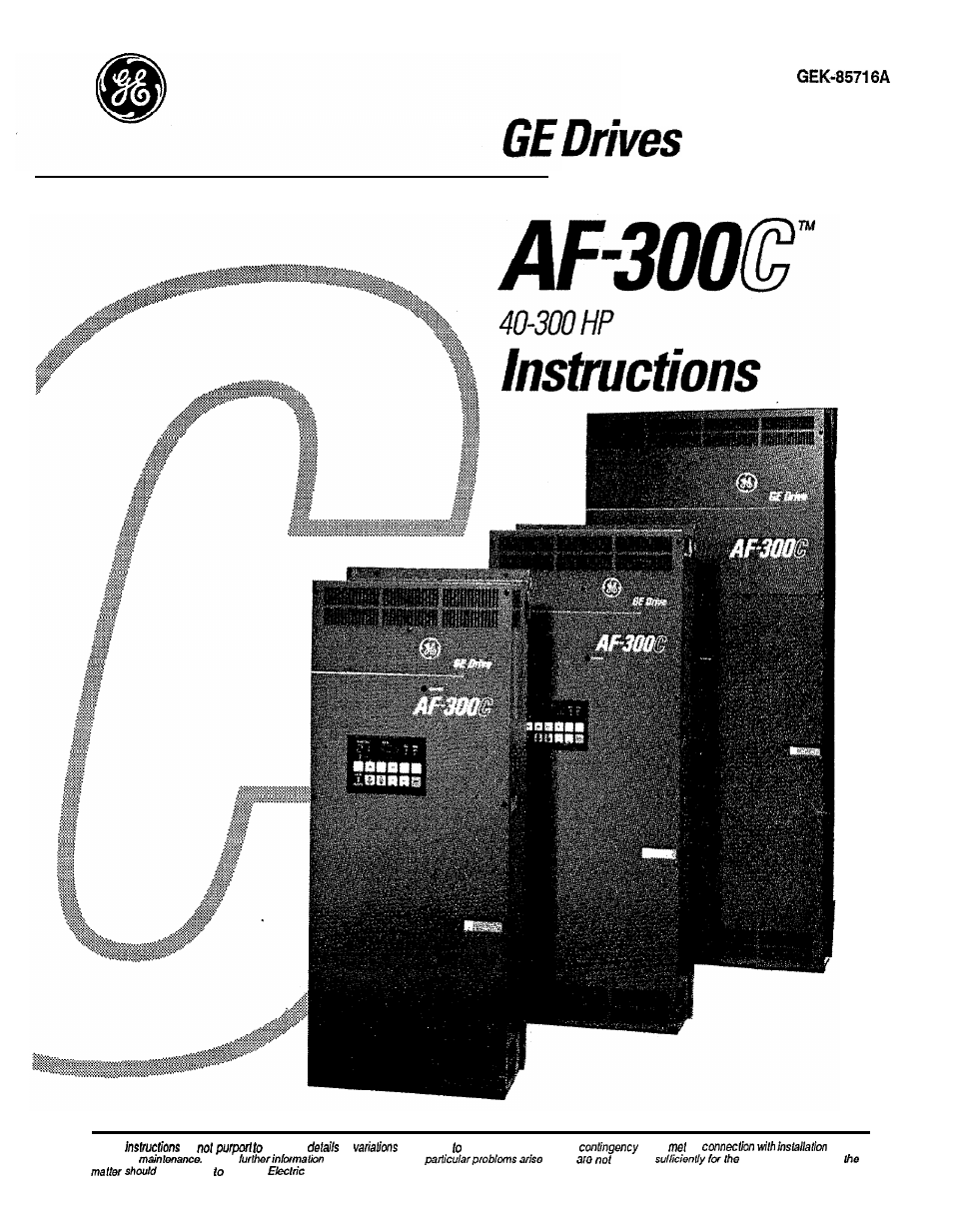 GE Industrial Solutions AF-300C AC Drive User Manual | 128 pages