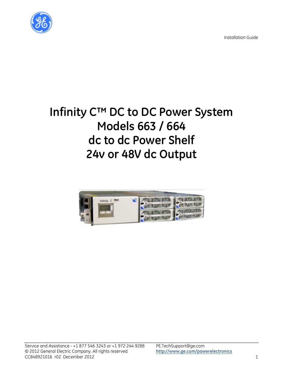 GE Industrial Solutions 664 Infinity C DC to DC Power System User Manual | 14 pages