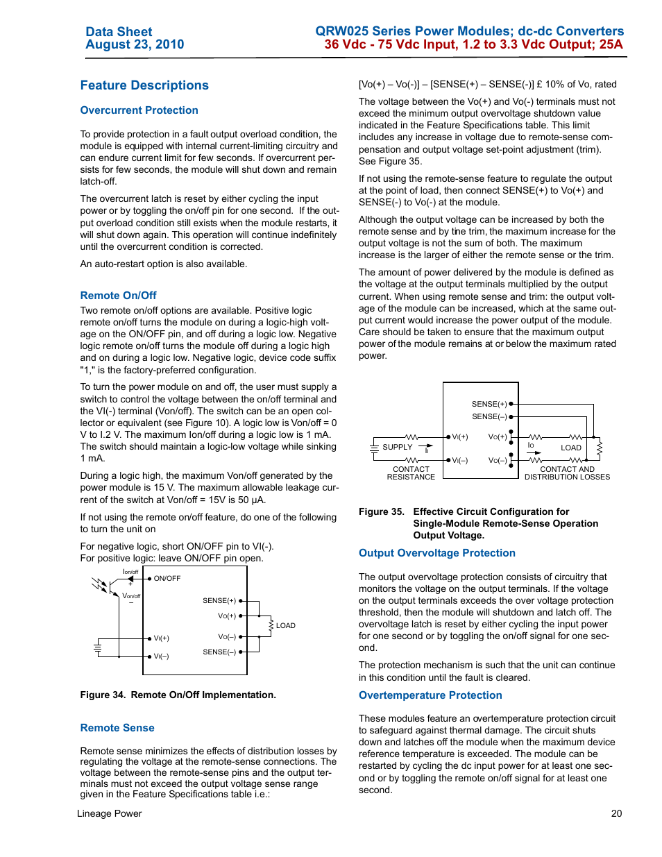 GE Industrial Solutions QRW025 Series User Manual | Page 20 / 27
