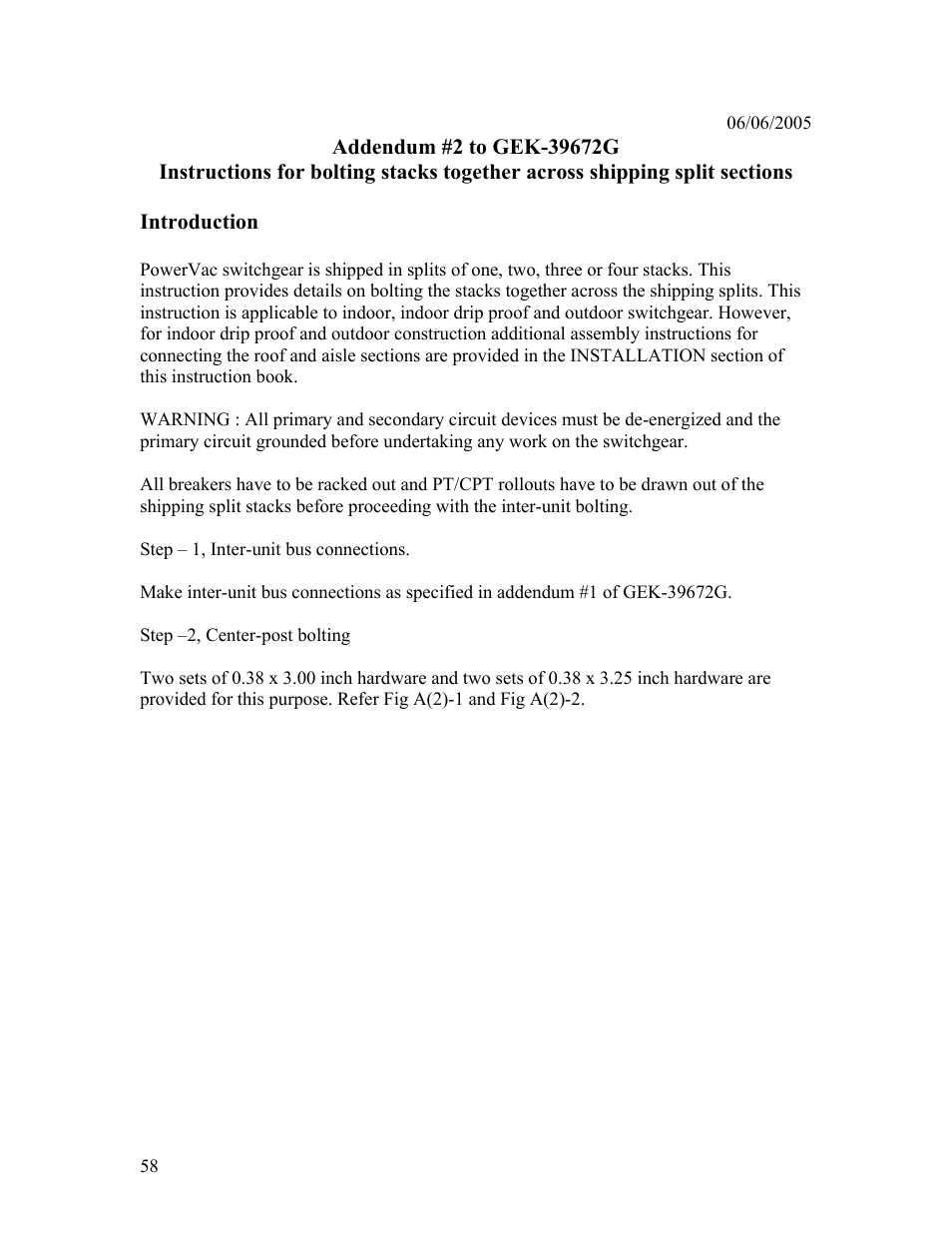 GE Industrial Solutions Power-Vac Metal Clad Switchgear; Section 3 User Manual | Page 19 / 25