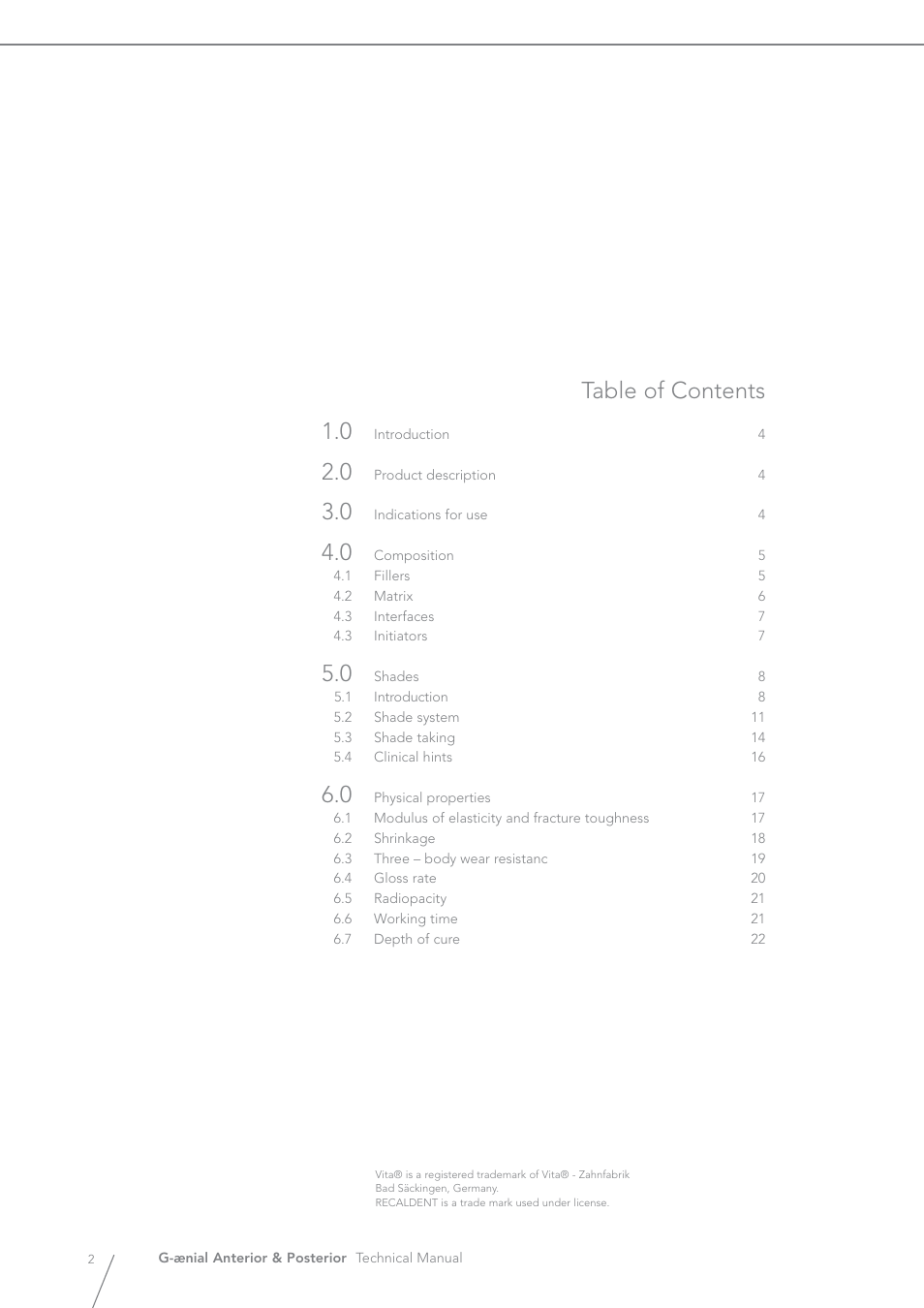 Table of contents 1.0 | GC EUROPE G-aenial User Manual | Page 2 / 36