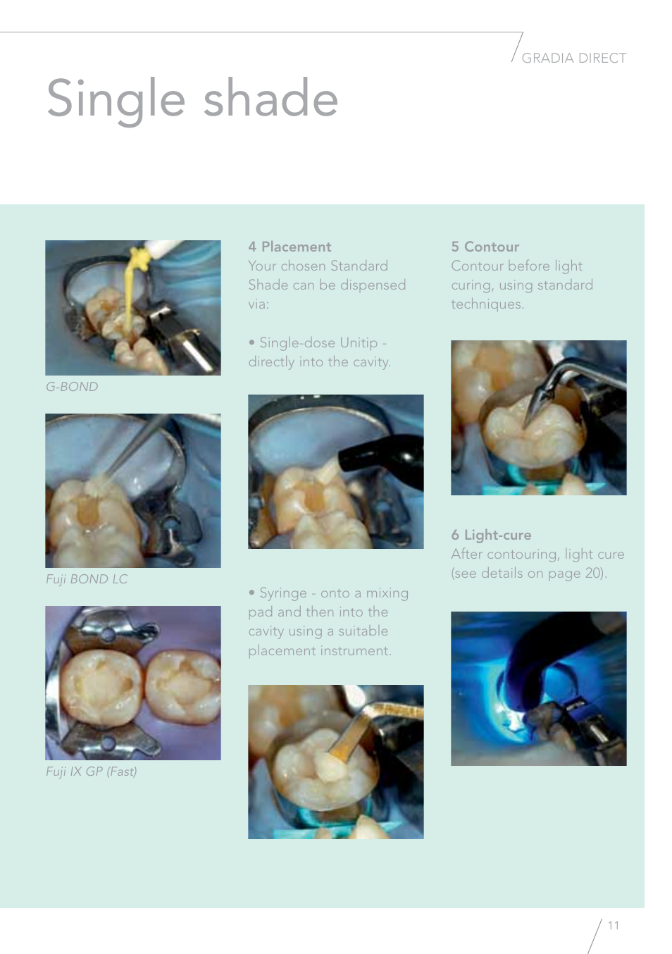 Single shade | GC EUROPE GRADIA Direct (X) User Manual | Page 11 / 24
