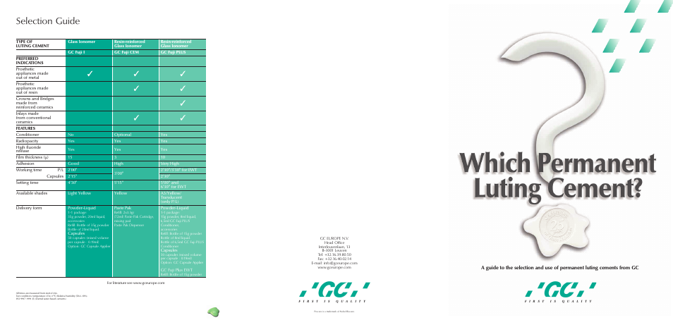 GC EUROPE FujiCEM (Automix) User Manual | 7 pages
