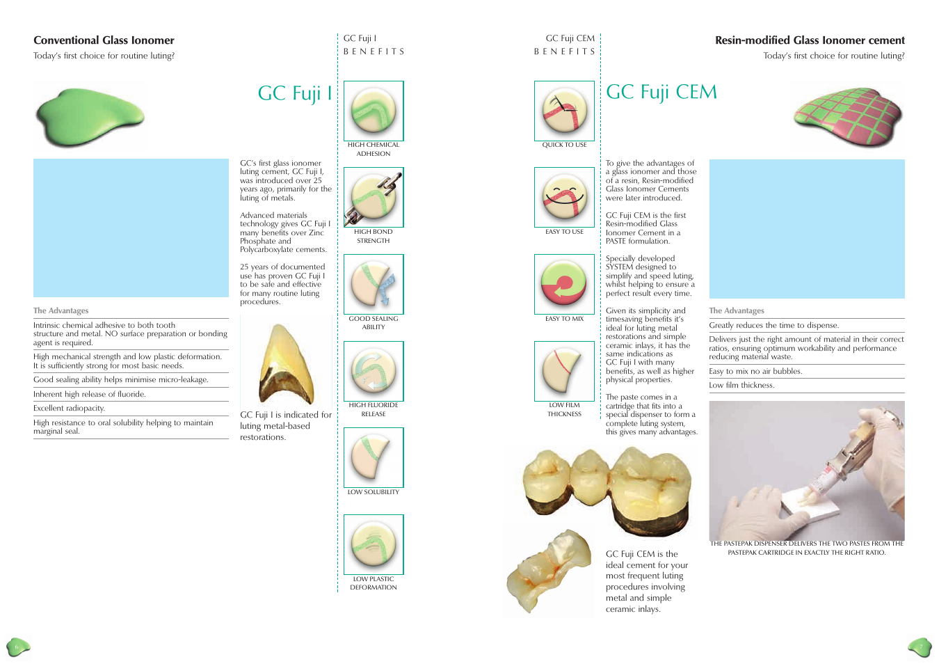 Gc fuji cem, Gc fuji i | GC EUROPE FujiCEM (Automix) User Manual | Page 5 / 7