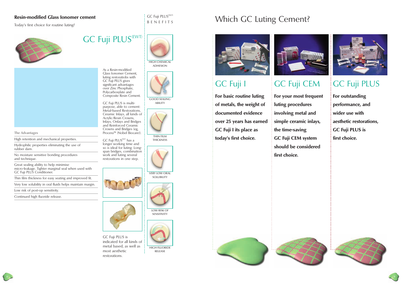 Gc fuji plus, Which gc luting cement? gc fuji i, Gc fuji cem | GC EUROPE FujiCEM (Automix) User Manual | Page 6 / 7