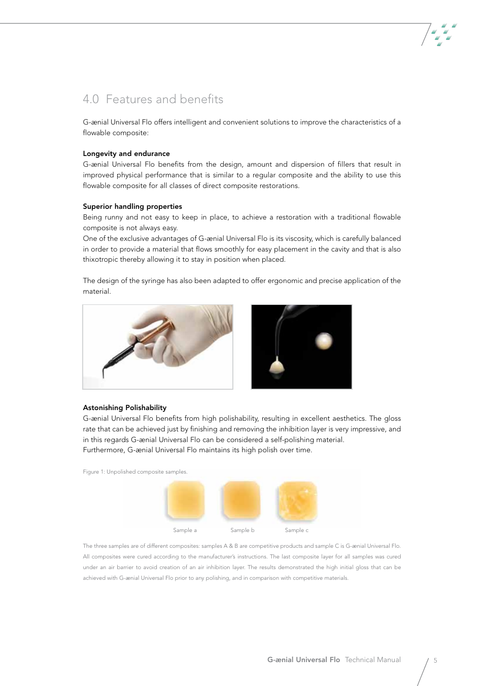 0 features and benefits | GC EUROPE G-aenial Universal Flo User Manual | Page 5 / 20