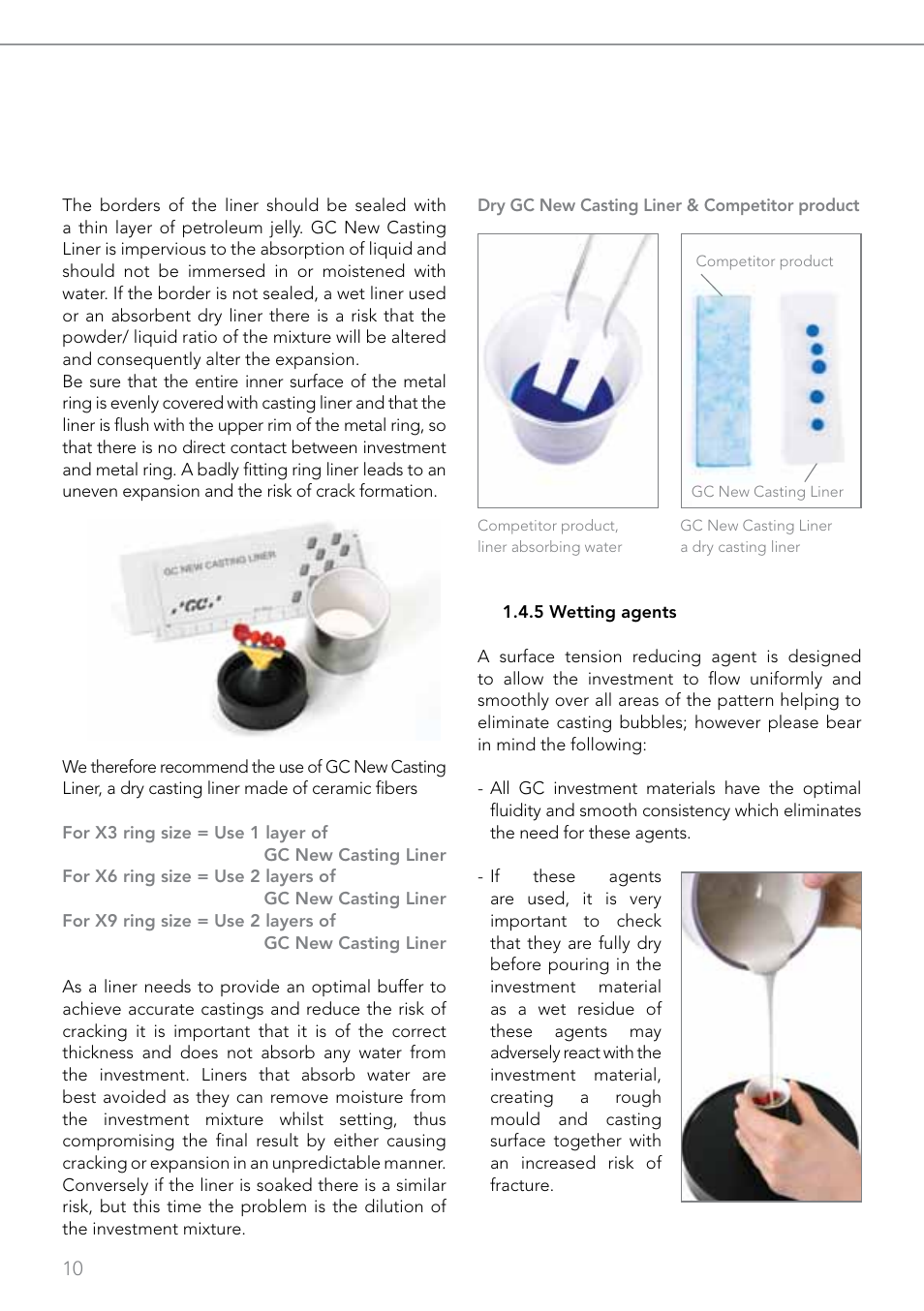 GC EUROPE Fujivest Super User Manual | Page 10 / 68