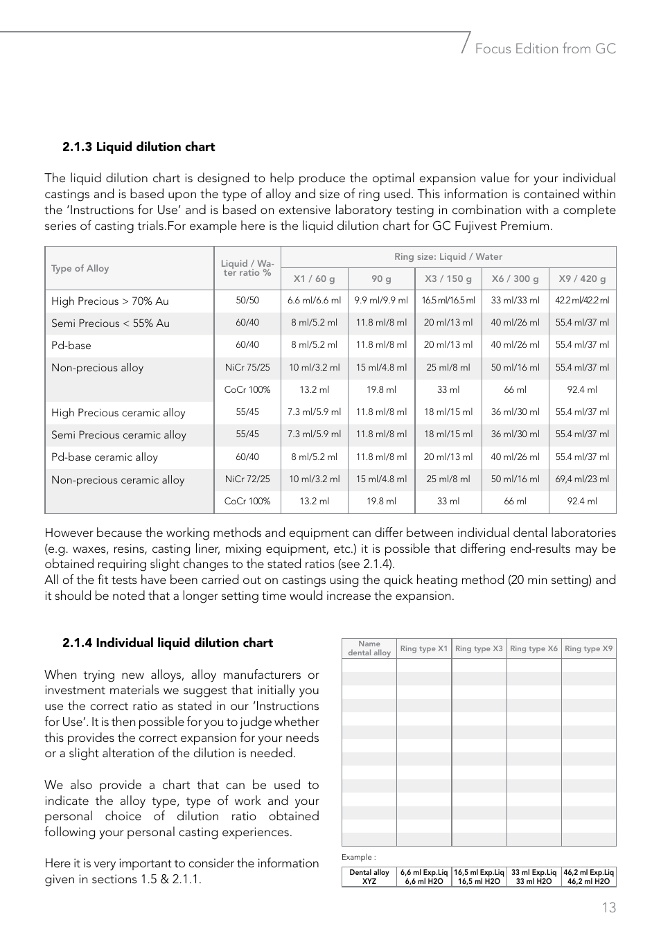 13 focus edition from gc | GC EUROPE Fujivest Super User Manual | Page 13 / 68