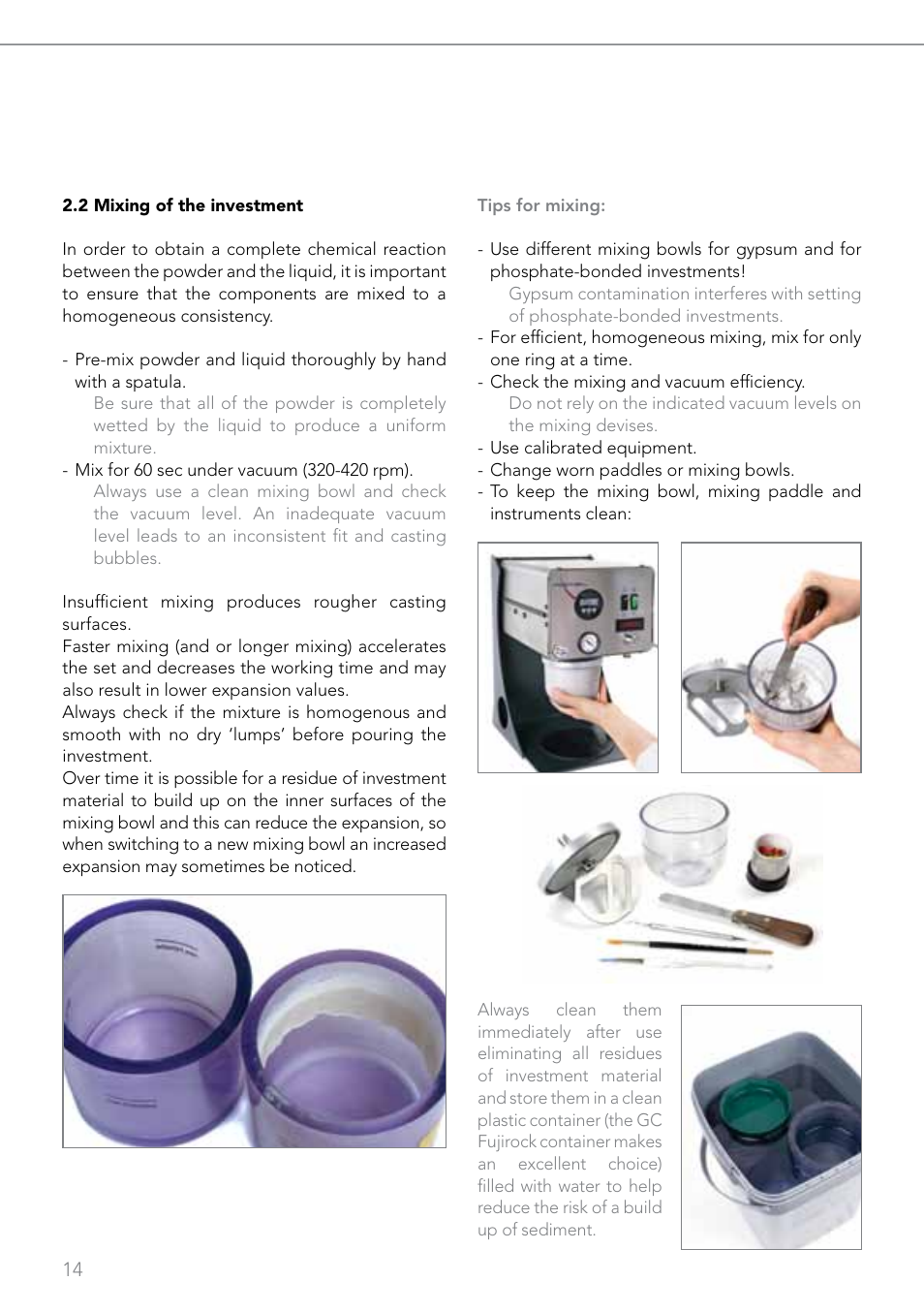 GC EUROPE Fujivest Super User Manual | Page 14 / 68