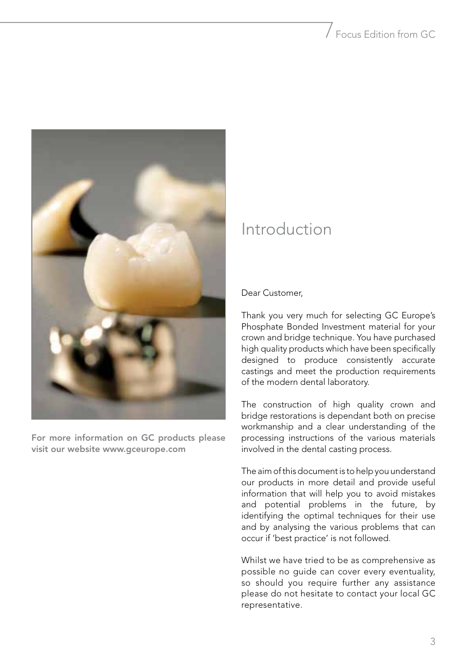 Introduction | GC EUROPE Fujivest Super User Manual | Page 3 / 68