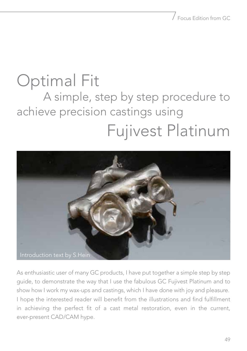 Optimal fit, Fujivest platinum | GC EUROPE Fujivest Super User Manual | Page 49 / 68